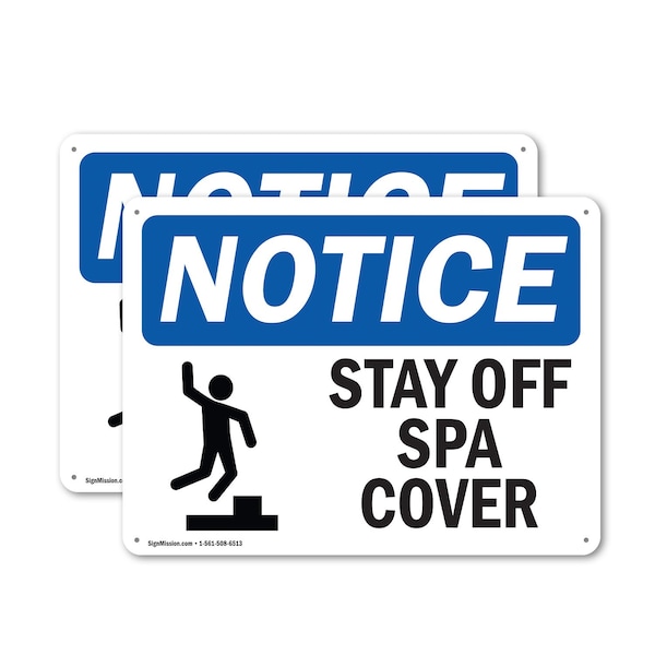Signmission Stay Off Spa Cover, 10 in W x Rectangle, Plastic OS-2PACK-NS-P-710-L-18438 - main